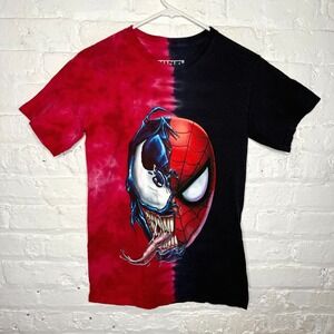 DISNEY Marvel Spider Man Small Venom Split Face Universal Studio Tie Dye T Shirt